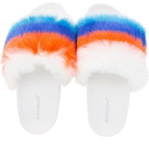 Womens fur slides